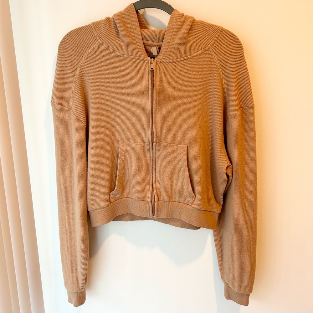Skims Lounge Hoodie Waffle Tan Size Extra Large - Picture 4 of 12